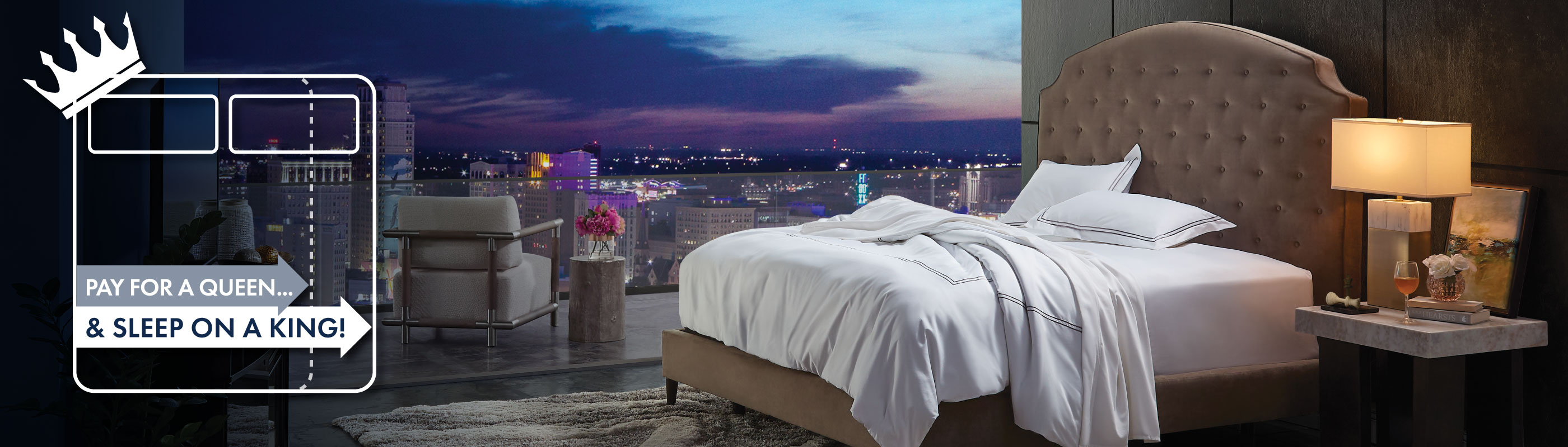 Pay for a queen and sleep on a king!